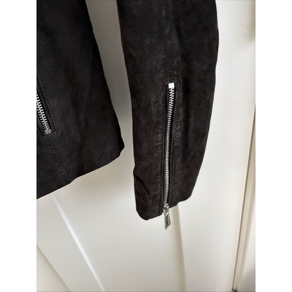 BCBG Generation Black Leather Suede Moto Jacket Womens XS - Picture 4 of 13